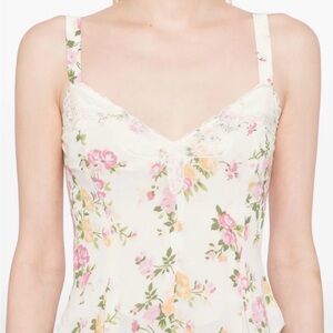 Reformation Sarita Top Size 0 Flowers Lace Adjustable Straps #202